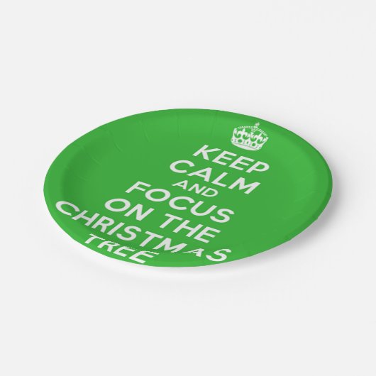 Houd Calm Focus-kerstboom Papieren Bordje (Gekanteld)