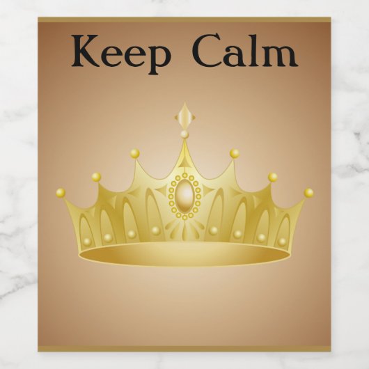 Houd Calm Gold Crown aangepaste wijn label Wijn Etiket (Enkel label)
