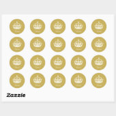 Houd Calm Gold Crown Logo Chic Party Favor Sticker (Vel)