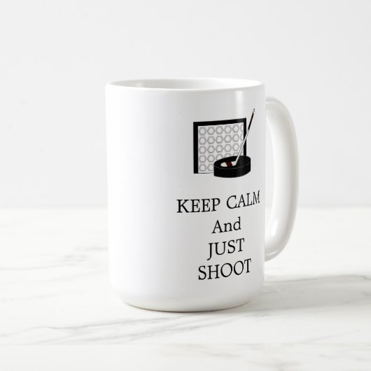 Houd Calm Hockey Net en Stick Koffiemok (Voorkant rechts)