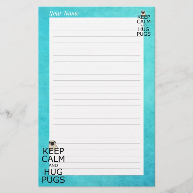 Houd Calm Hug Pugs Persoonlijk (Voorkant)