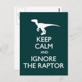 Houd Calm Ignore Raptor briefkaart (Voorkant / Achterkant)