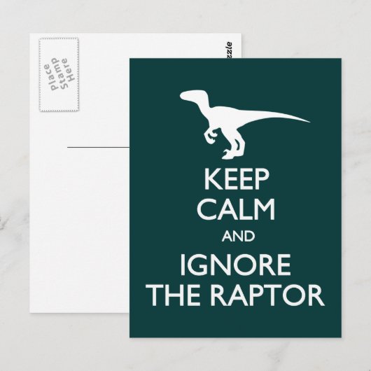 Houd Calm Ignore Raptor briefkaart (Voorkant / Achterkant)