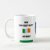 Houd Calm Ireland & Funny Text, Ierse vlag Koffiemok (Links)