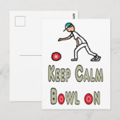 Houd Calm Lawn Bowls Briefkaart (Voorkant / Achterkant)