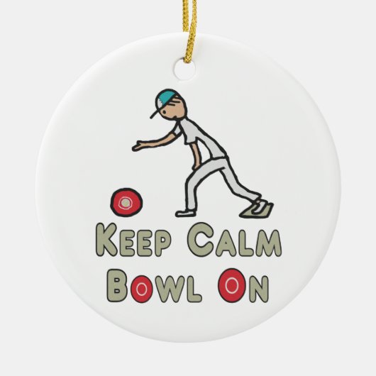 Houd Calm Lawn Bowls Keramisch Ornament (Voorkant)
