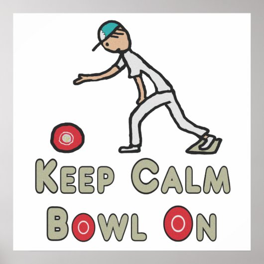 Houd Calm Lawn Bowls Poster (Voorkant)