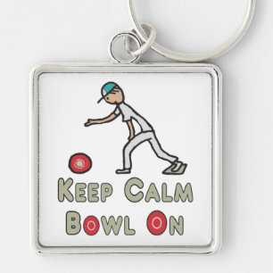 Houd Calm Lawn Bowls Sleutelhanger