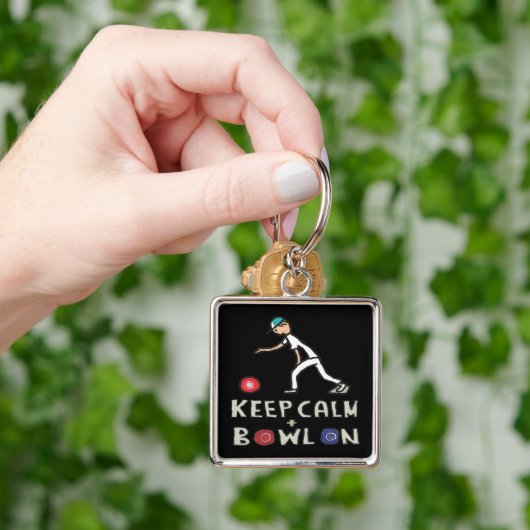 Houd Calm Lawn Bowls Sleutelhanger (Hand)
