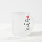 Houd Calm love glass mok met hart (Voorkant rechts)