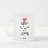  Houd Calm love glass mok met hart (Links)