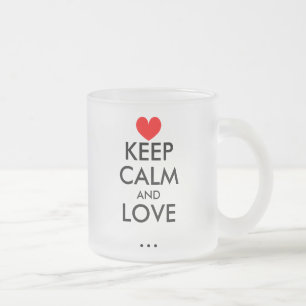 Houd Calm love glass mok met hart