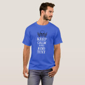 Houd Calm Persoonlijke foto en tekst Blauw T-shirt (Voorkant volledig)