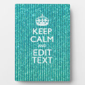 Houd Calm Persoonlijke Tekst op Turquoise Fotoplaat (voorkant)
