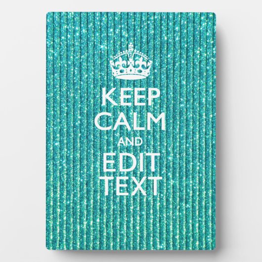 Houd Calm Persoonlijke Tekst op Turquoise Fotoplaat (voorkant)