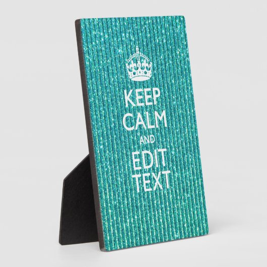 Houd Calm Persoonlijke Tekst op Turquoise Fotoplaat (Zijkant)