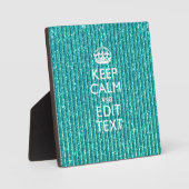 Houd Calm Persoonlijke Tekst op Turquoise Fotoplaat (Voorkant)