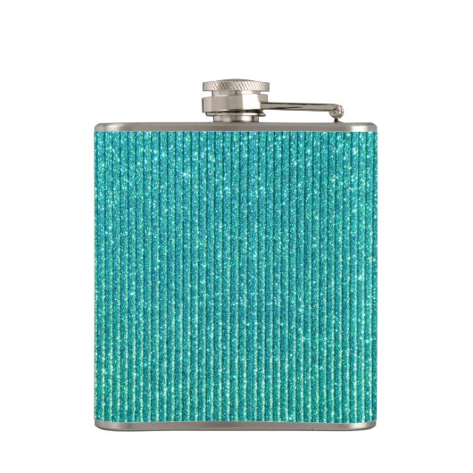 Houd Calm Persoonlijke Tekst op Turquoise Heupfles (Achterkant)