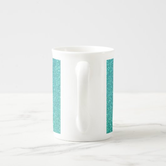 Houd Calm Persoonlijke Tekst op Turquoise Porselein Kop (Achterkant)