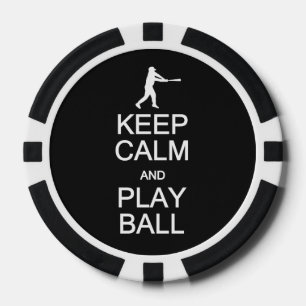Houd Calm & Play Ball aangepaste poker chips
