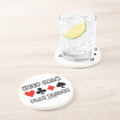 Houd Calm Play Bridge (Vier kaartsleuven) Zandsteen Onderzetter (Zijkant)