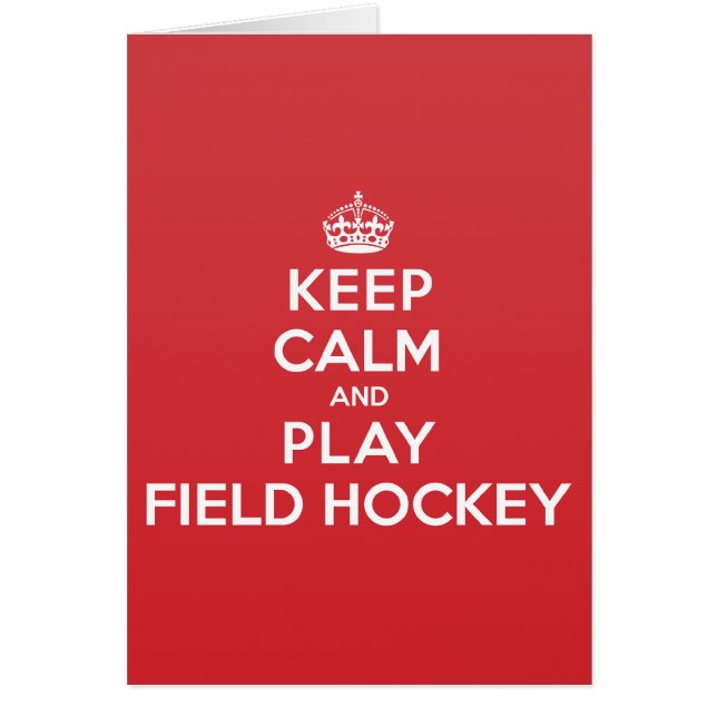 Houd Calm Play Field Hockey Greep Note Card (Voorkant)