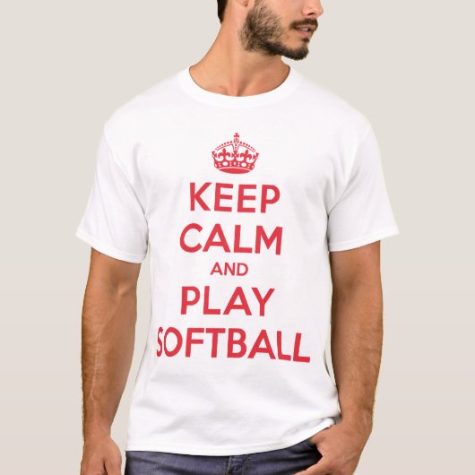 Houd Calm Play Softball-Shirt T-shirt (Voorkant)
