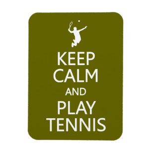 Houd Calm & Play Tennis aangepaste kleurenmagneet Magneet