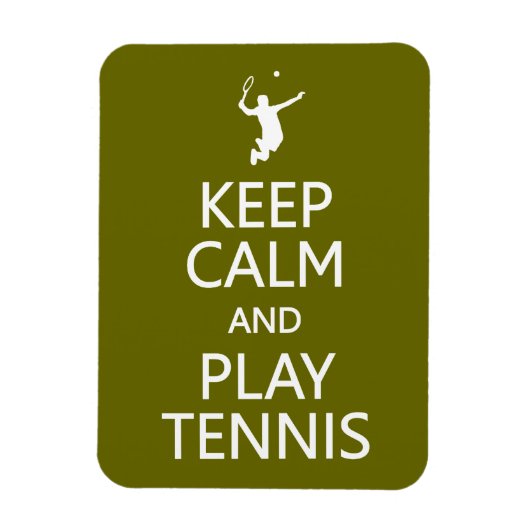 Houd Calm & Play Tennis aangepaste kleurenmagneet Magneet (Verticaal)