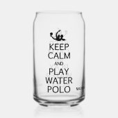 Houd Calm & Play Water Polo aangepaste naam Blikvorm Glas (Voorkant)