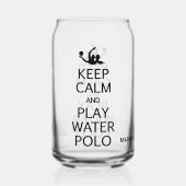 Houd Calm & Play Water Polo aangepaste naam Blikvorm Glas (Achterkant)