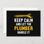 Houd Calm Plumber Handvat het Gebruiksklare Gift v Briefkaart (Voorkant / Achterkant)