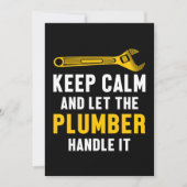 Houd Calm Plumber Handvat het Gebruiksklare Gift v Kaart (Voorkant)