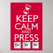 Houd Calm Press Control grappige Tech Poster (Voorkant)