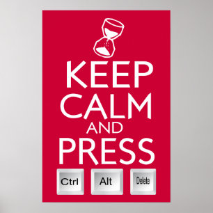 Houd Calm Press Control grappige Tech Poster