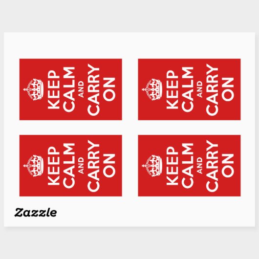 Houd Calm Rectangle Sticker (Vel)