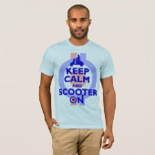 Houd Calm Scooter On (blauw) Mannen T-shirt (Voorkant volledig)