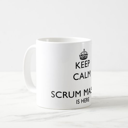 Houd Calm Scrum Master hier Koffiemok (Voorkant links)
