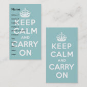 Houd Calm Sky Blue Visitekaartje (Voorkant / Achterkant)