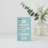 Houd Calm Sky Blue Visitekaartje (Staand voorkant)