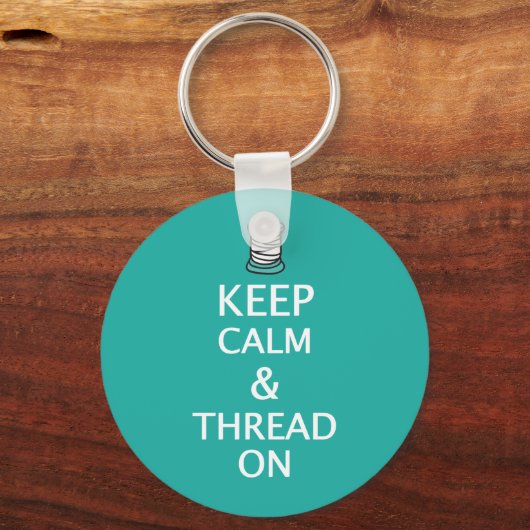 Houd Calm Thread aan {Donker} Sleutelhanger (Voorkant)