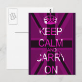Houd Calm Union Jack-briefkaart Briefkaart (Voorkant / Achterkant)