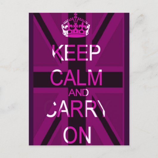 Houd Calm Union Jack-briefkaart Briefkaart (Voorkant)