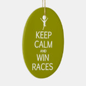 Houd Calm & Win Races aangepaste kleur ornament (Rechts)