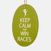 Houd Calm & Win Races aangepaste kleur ornament (Links)