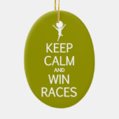 Houd Calm & Win Races aangepaste kleur ornament (Achterkant)