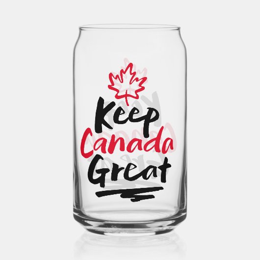 Houd Canada geweldig! Canadian Maple Leaf Make Aga Blikvorm Glas (Achterkant)