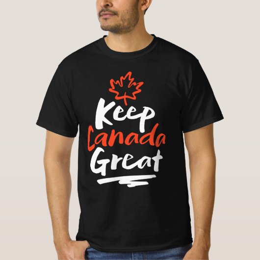 Houd CANADA Groot! Canadese Esblad Make Again T-shirt (Voorkant)