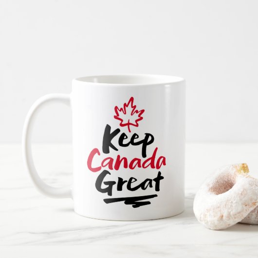 Houd CANADA Groot! Canadese Esdoornblad Maak Het Koffiemok (Met donut)