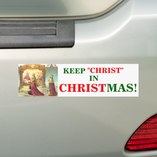 HOUD CHRIST IN CHRISTMAS BUMPERSTICKER (Op auto)
